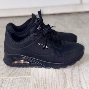 Skechers Stand On Air All-Black Athletic Shoes